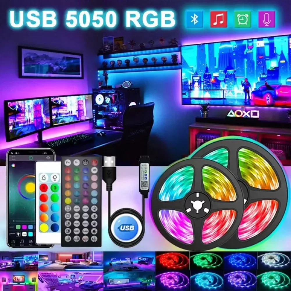 LED лента RGB 2835 10м c пультом 220V — Различные