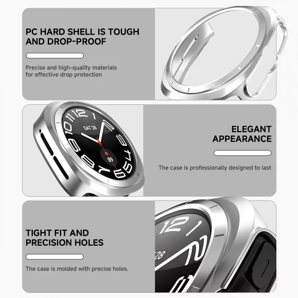 Чехол с защитным стеклом PC Glass Watch 7 47 mm — White — фото 4