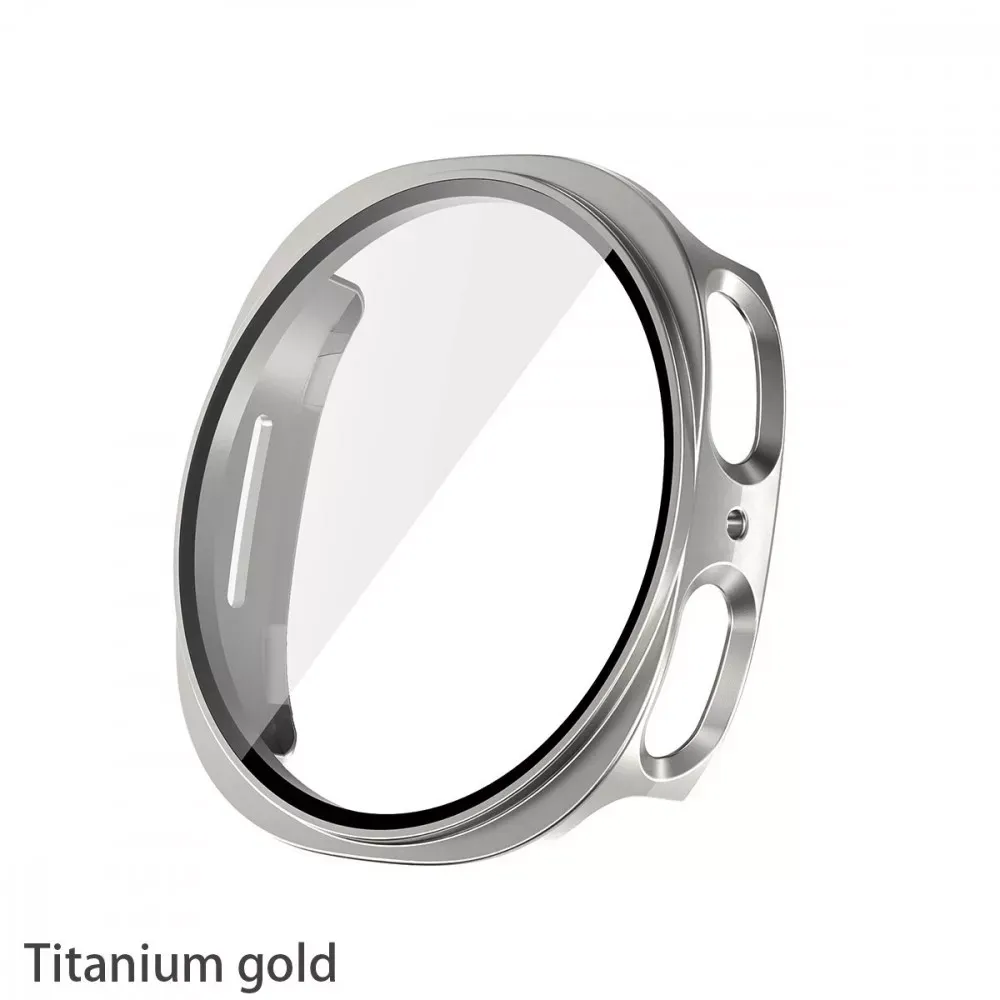 Чехол с защитным стеклом PC Glass Watch 8 44 mm — Grey&Gold — Различные Watch 8