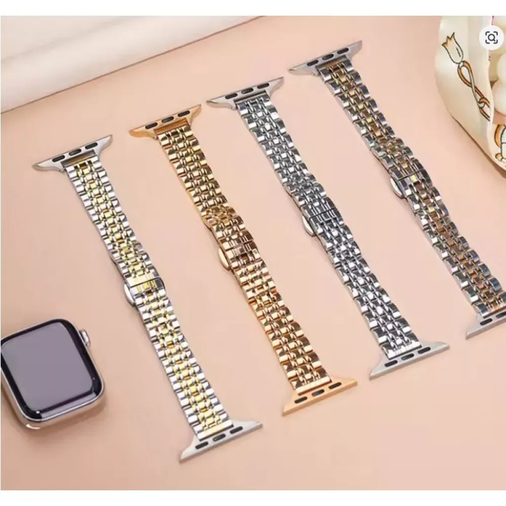 Ремінець 5 Bead Apple Watch 38 mm 40 mm 41 mm Silver&Gold — фото 4