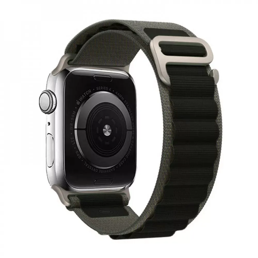 Ремінець Alpine Loop Design Apple Watch 42 mm 44 mm 45 mm 49 mm — Black & Gray — Различные Apple Watch Series 3 42 mm, Apple Watch Series 4 44 mm, Apple Watch Series 7 45 mm, Apple Watch Series 8 49 mm