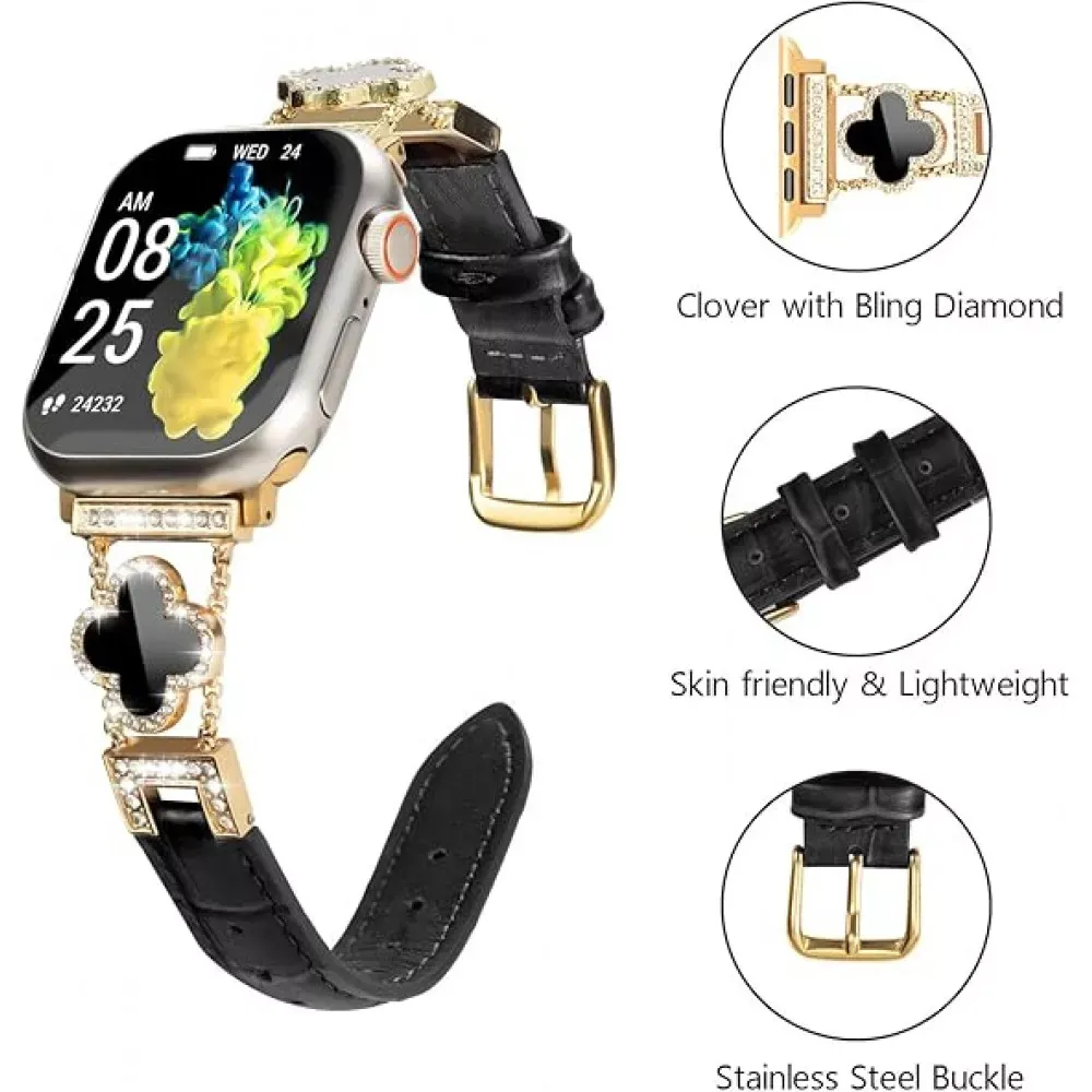 Ремінець Leaf clover Apple Watch 38 mm 40 mm 41 mm — Golden&Black — фото 4