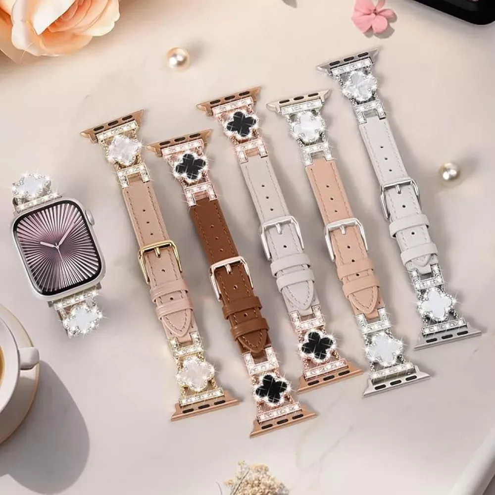 Ремінець Leaf clover Apple Watch 38 mm 40 mm 41 mm — Starlight&White — фото 3