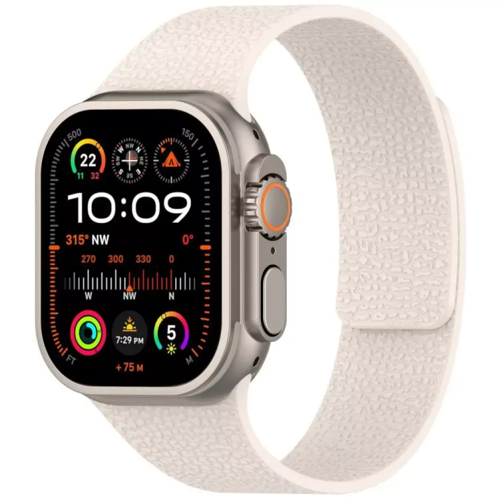 Ремінець Magic Silicon — Apple Watch 42 mm | 44 mm | 45 mm | 49 mm — Starlight — Различные Apple Watch Series 3 42 mm, Apple Watch Series 4 44 mm, Apple Watch Series 7 45 mm, Apple Watch Series 8 49 mm