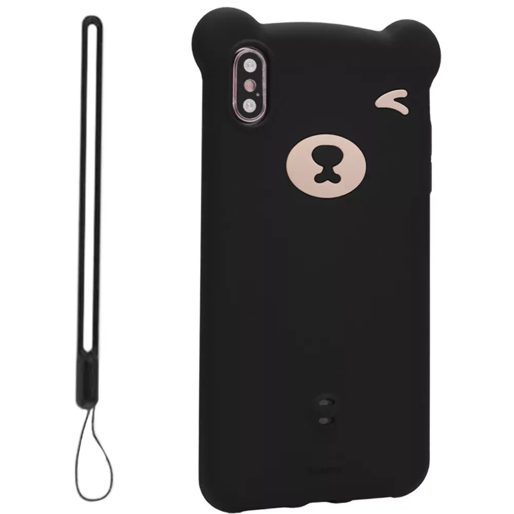 Baseus Bear Silicone Case iPhone X ; XS — Black — Baseus Apple iPhone Xs, Apple iPhone X