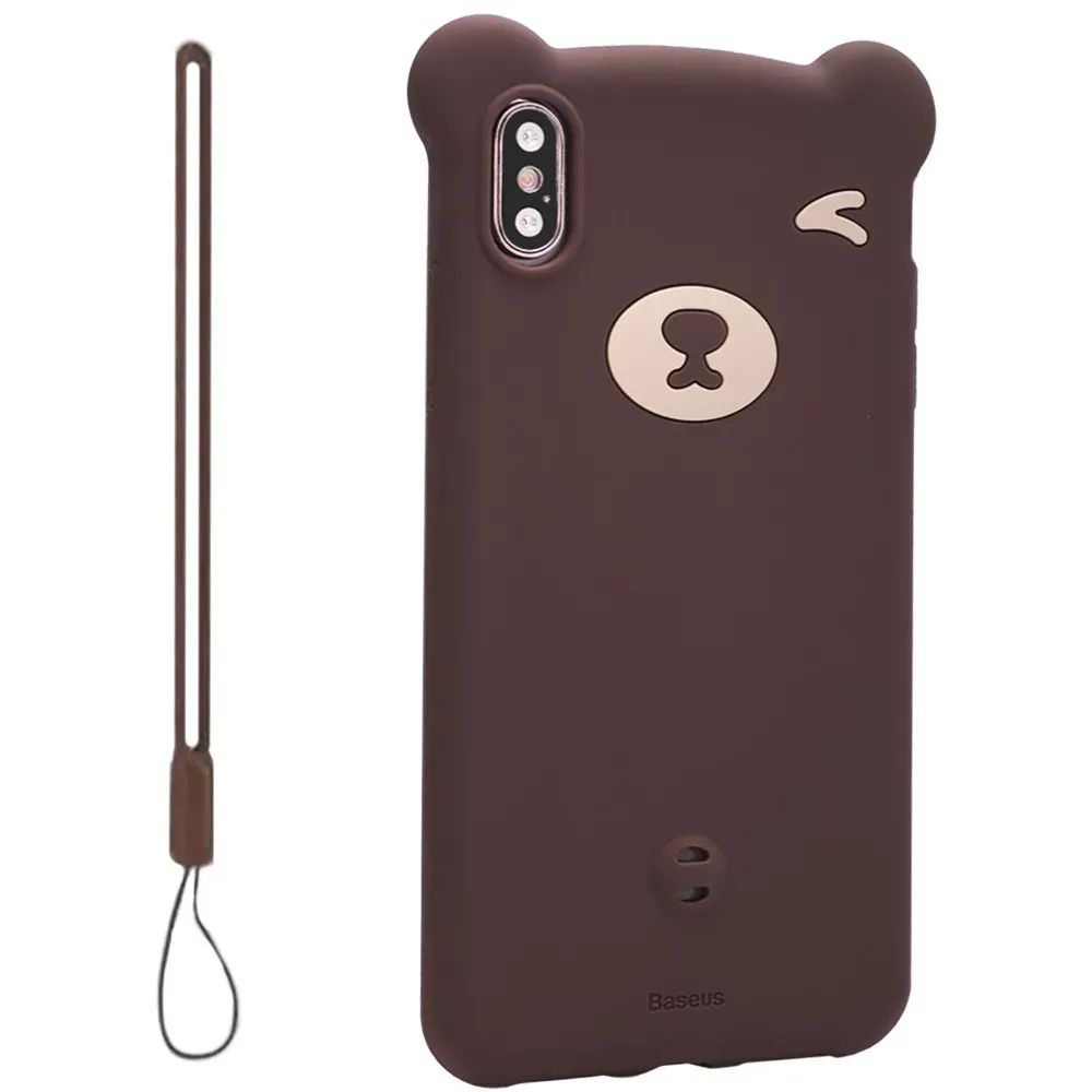 Baseus Bear Silicone Case iPhone X ; XS — Brown — Baseus Apple iPhone Xs, Apple iPhone X