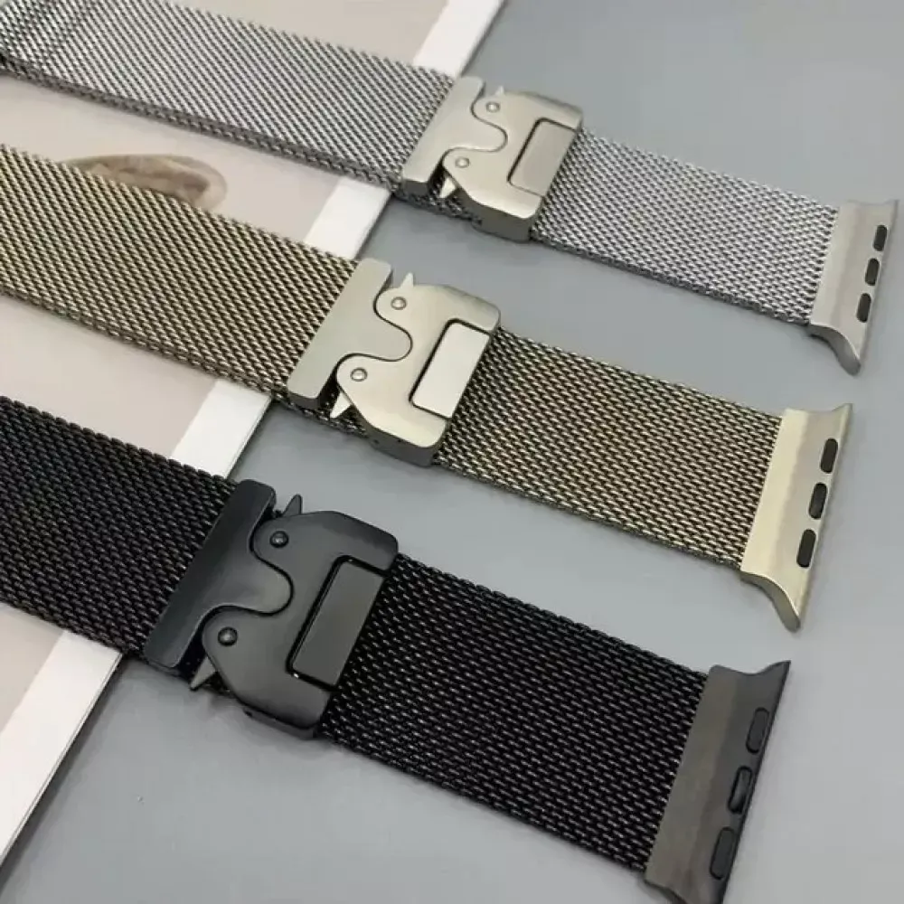 Ремінець Milanese Loop S10 Lock — Apple Watch 42 | 44 | 45 | 49 mm Black — фото 3