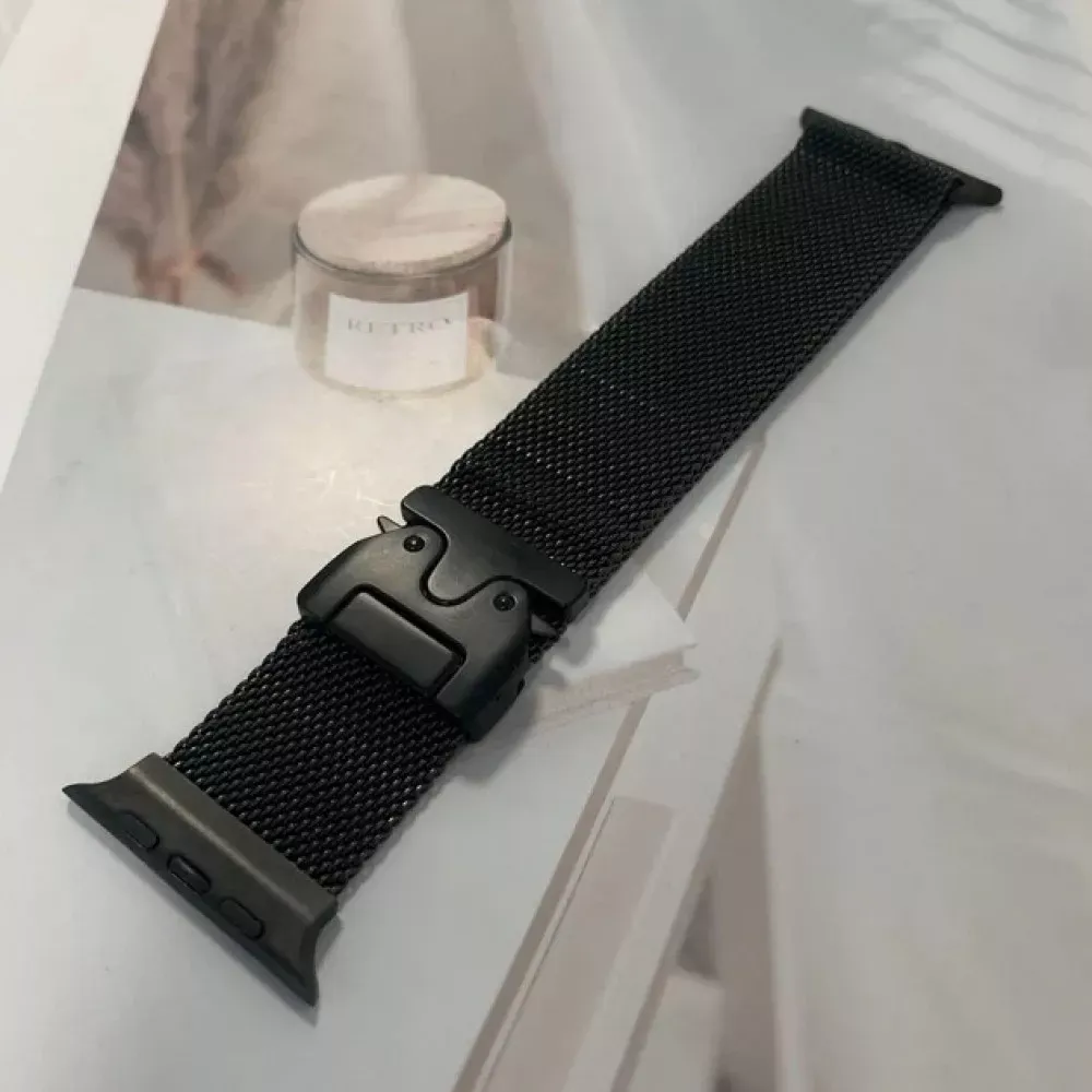 Ремінець Milanese Loop S10 Lock — Apple Watch 42 | 44 | 45 | 49 mm Black — фото 4