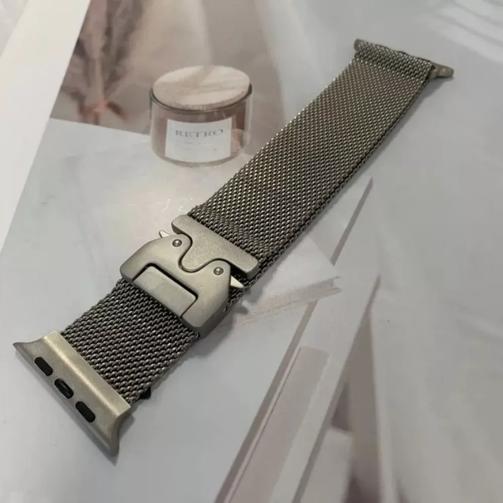 Ремінець Milanese Loop S10 Lock — Apple Watch 42 | 44 | 45 | 49 mm Black — фото 5