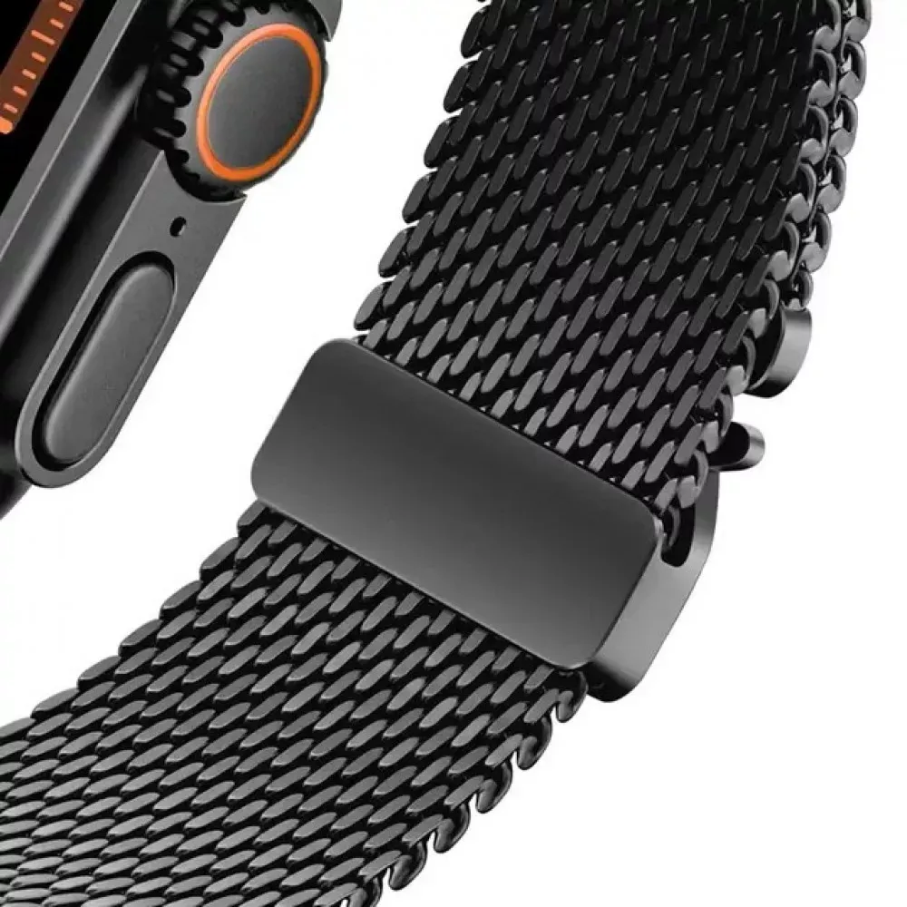 Ремінець Milanese Loop S10 Lock — Apple Watch 42 | 44 | 45 | 49 mm Black — фото 6
