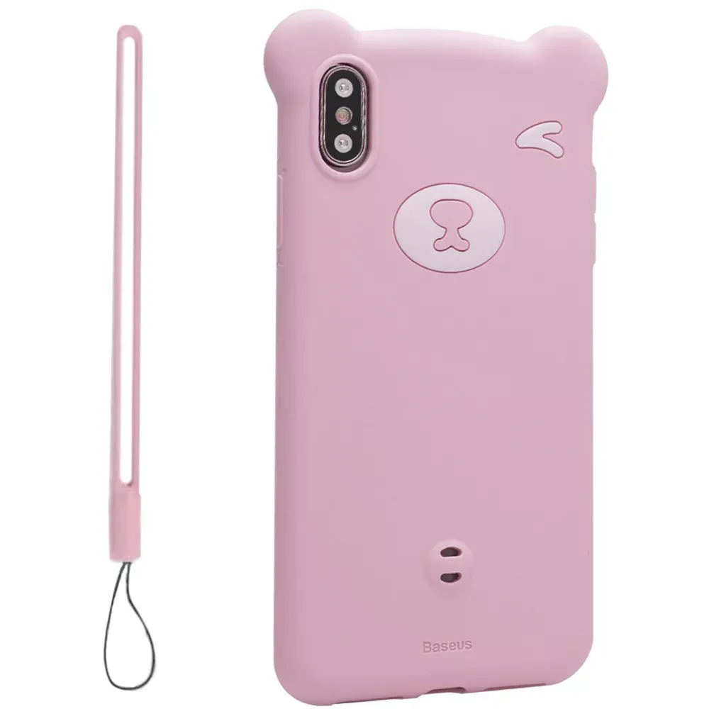 Baseus Bear Silicone Case iPhone XS Max — Pink — Baseus Apple iPhone Xs Max