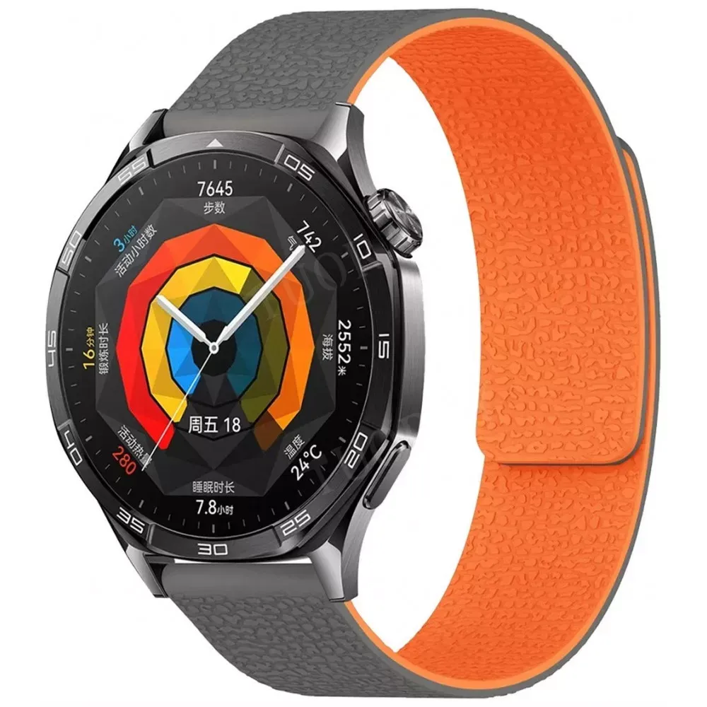 Ремінець Pebbled Magnetic Strap — Універсальний 22 mm — Gray&Orange — Различные