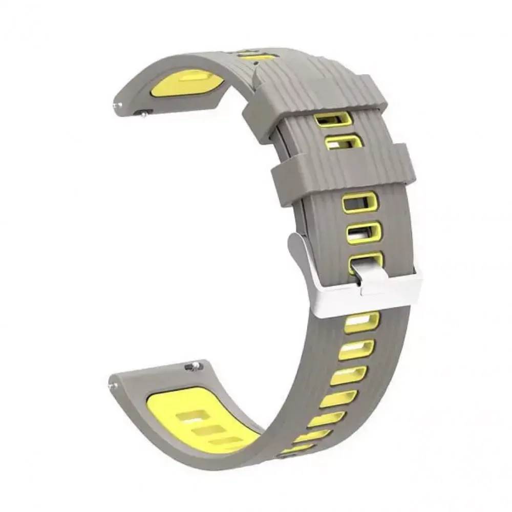 Ремінець Silicone GT3 Універсальний 22 mm — Gray & Yellow — Различные