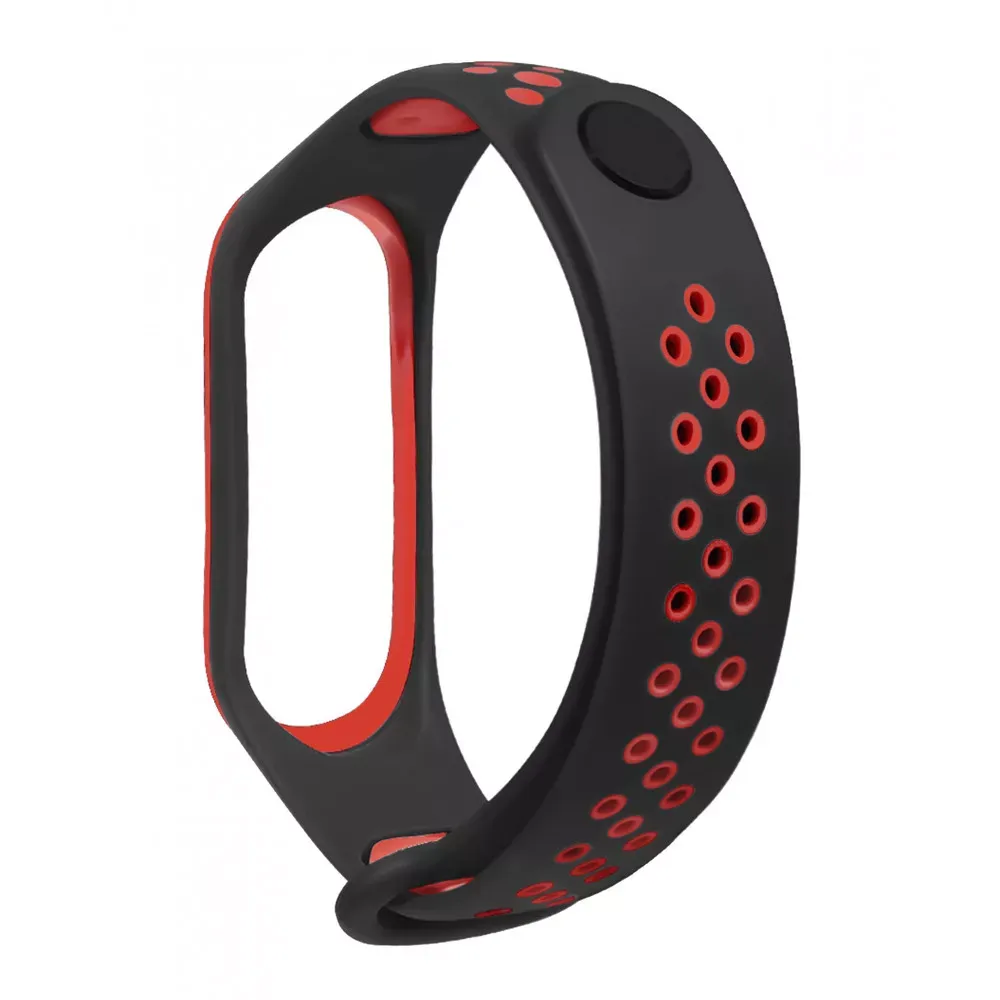 Ремінець Sport Nike Xiaomi Mi Band 3 ; 4 — Black & Red — Различные Xiaomi Mi Band 3, Xiaomi Mi Band 4