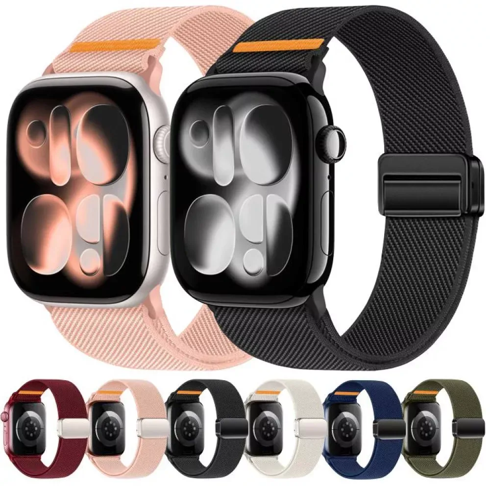 Ремінець Striped Magnetic Buckle Strap Apple Watch 38 mm 40 mm 41 mm — Starlight — Различные Apple Watch Series 7 41 mm, Apple Watch Series 3 38 mm, Apple Watch Series 4 40 mm