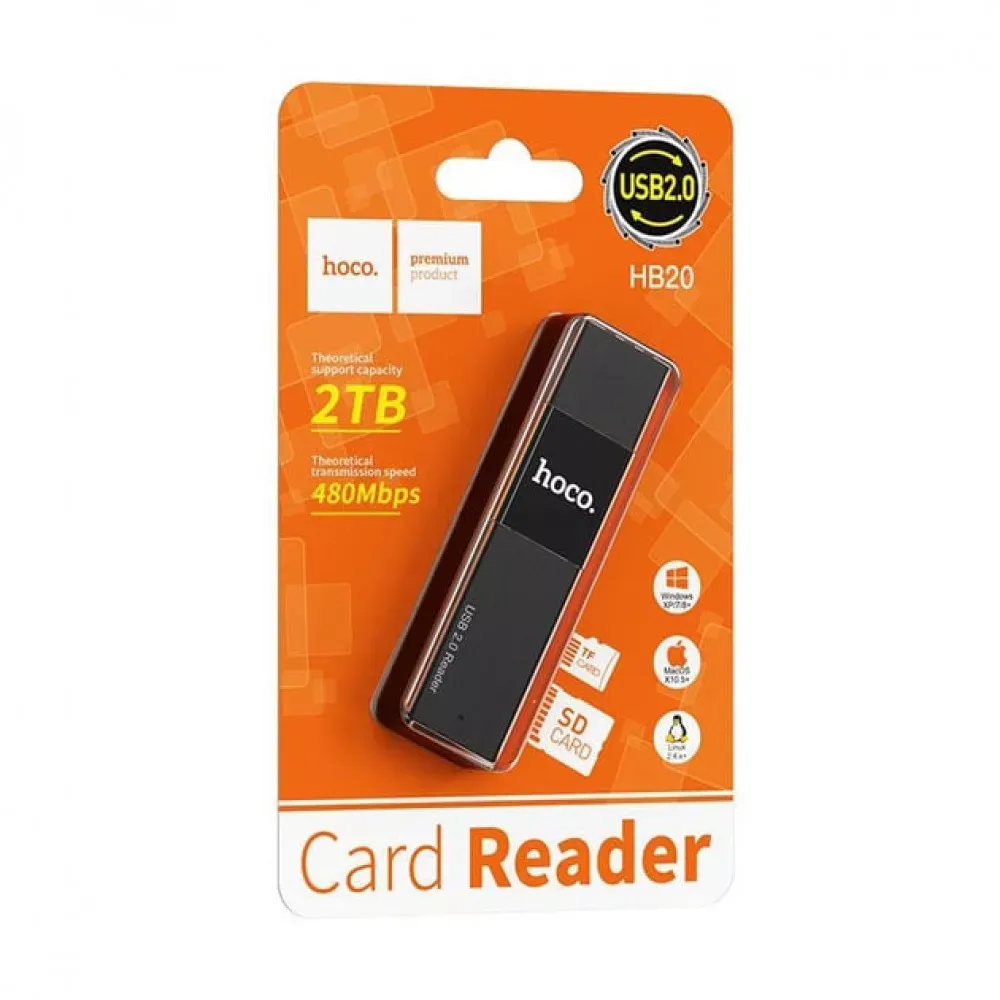 Card Reader — Hoco HB20 — Black — фото 3