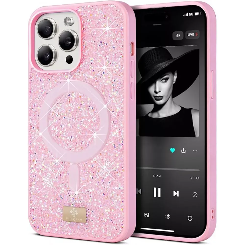 Bling World Rock Case With MagSafe — iPhone 16 Pro  — Pink — Apple Apple iPhone 16 Pro