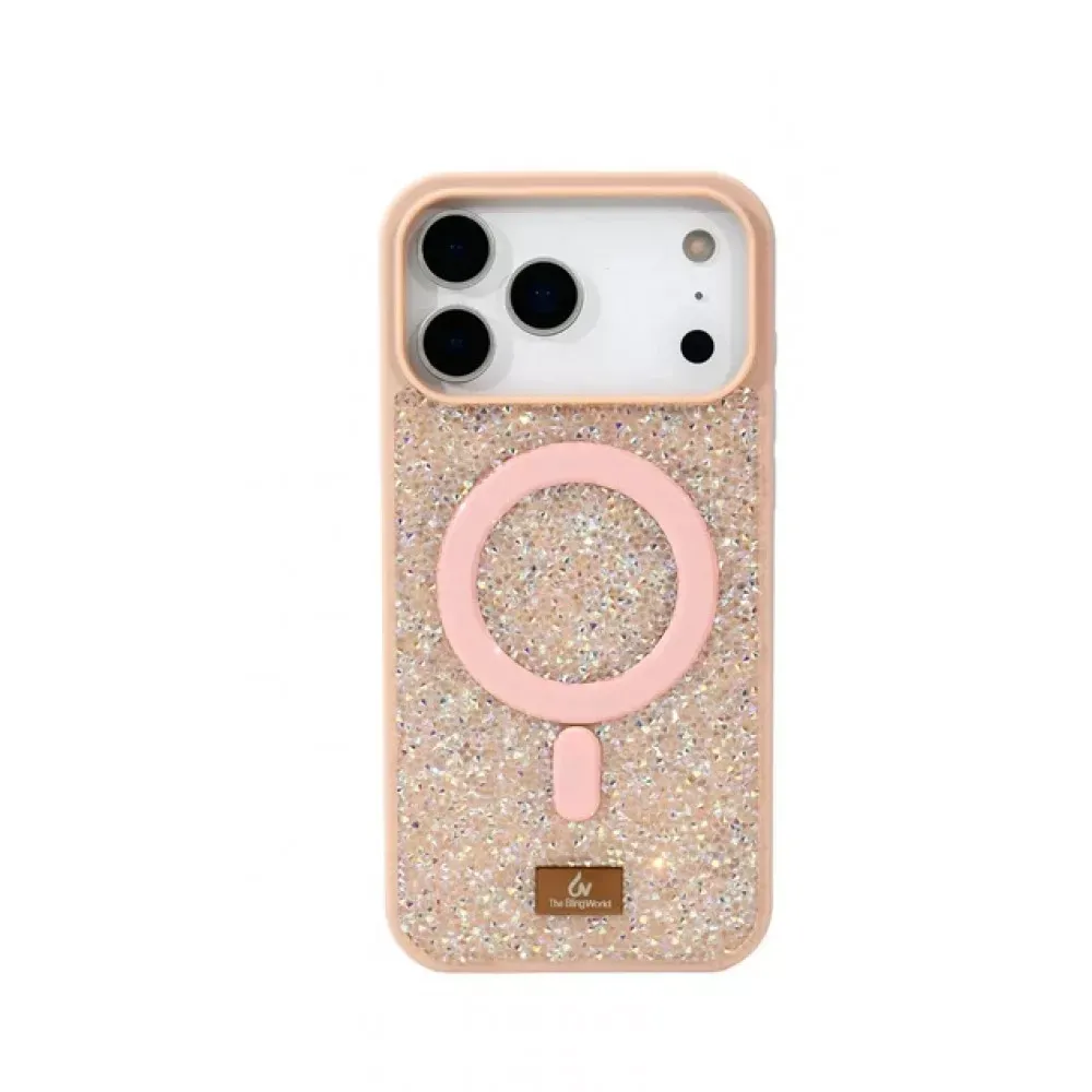 Bling World Rock Case With MagSafe — iPhone 16 Pro  — Rose Gold — Apple Apple iPhone 16 Pro