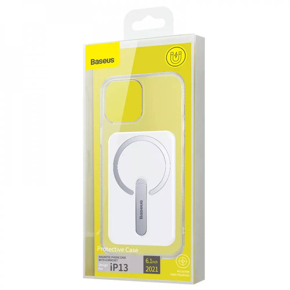 Baseus Magnetic Phone Case with a Bracket For iP13 Pro Max 6.7inch 2021 — ARCX000202 Transparent — фото 3