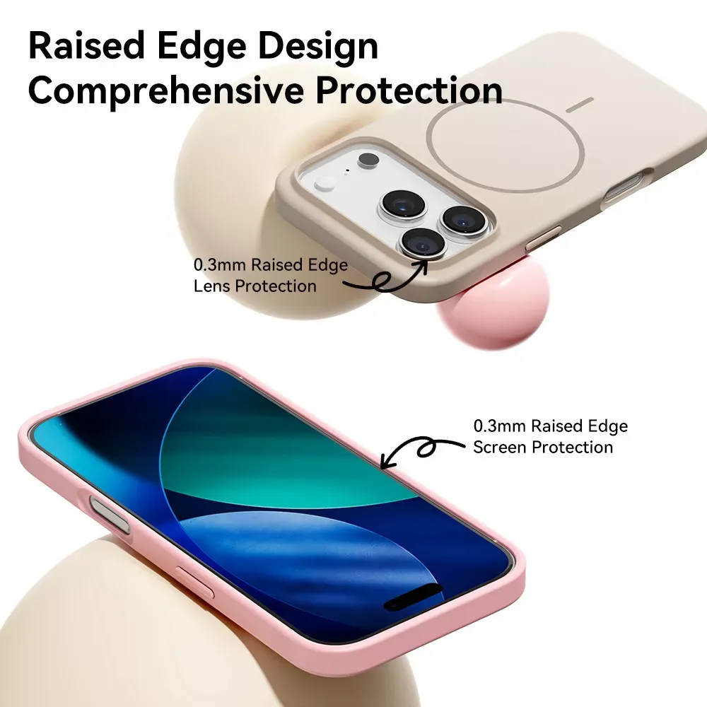 Rock Armor Matte Series TPU Case with Magsafe — iPhone 17 Pro — Beige — фото 6