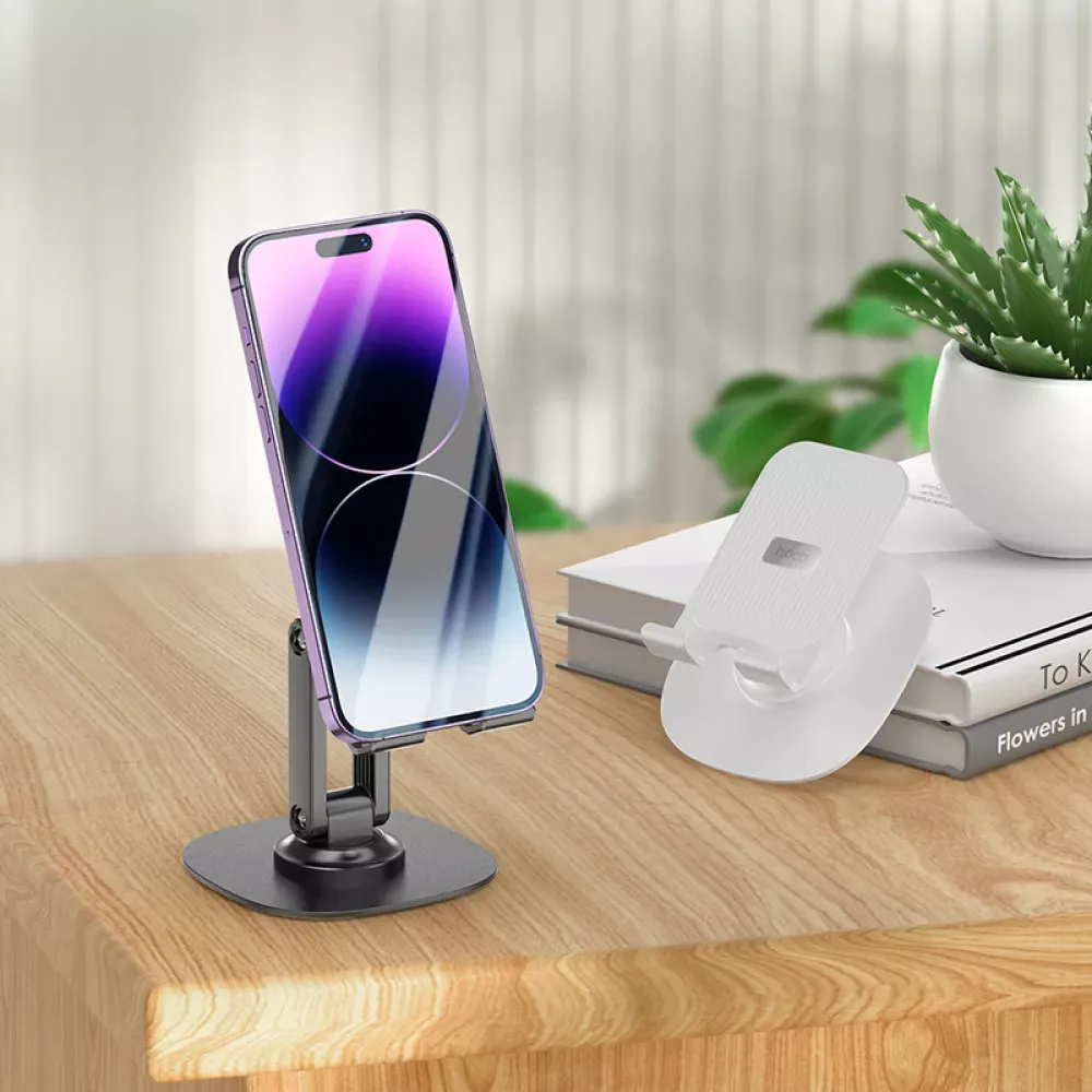 Holder Hoco HD6 Winner dual-axis rotating desktop stand — white — фото 7