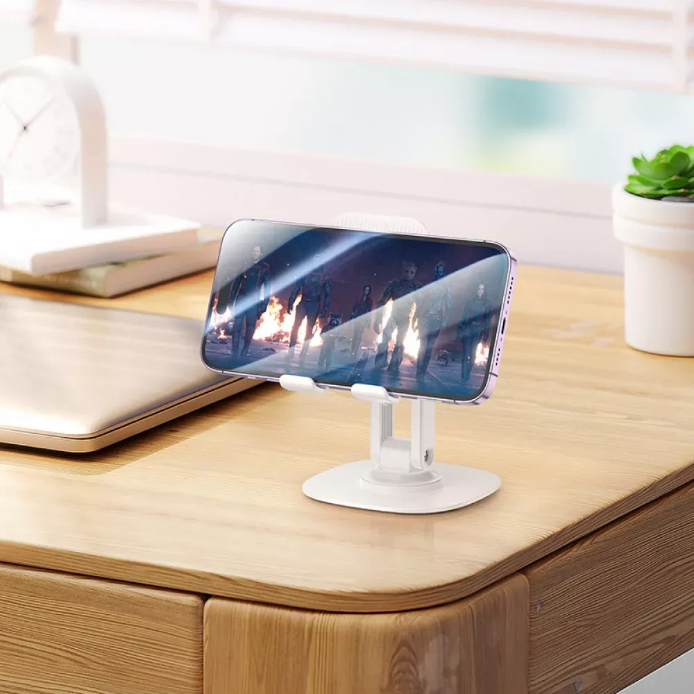 Holder Hoco HD6 Winner dual-axis rotating desktop stand — white — фото 9