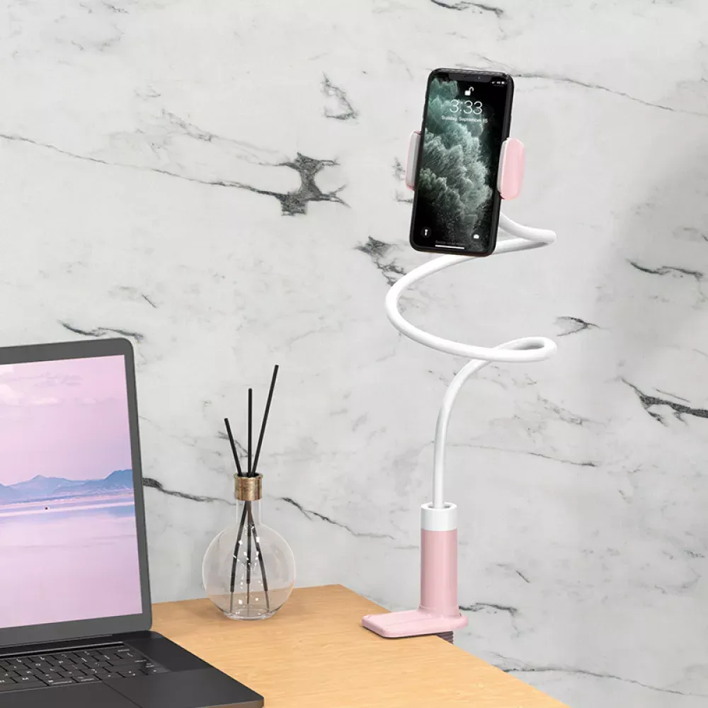 Holder Hoco PH23 Balu mobile phone stand — pink white — фото 9