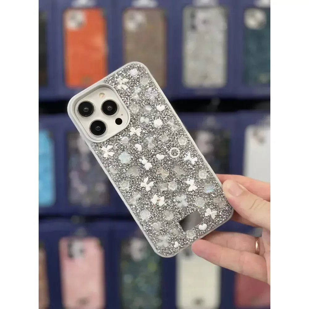 Bling World Swarovski TPU Case iPhone 15 Pro — White Titanium — Различные Apple iPhone 15 Pro