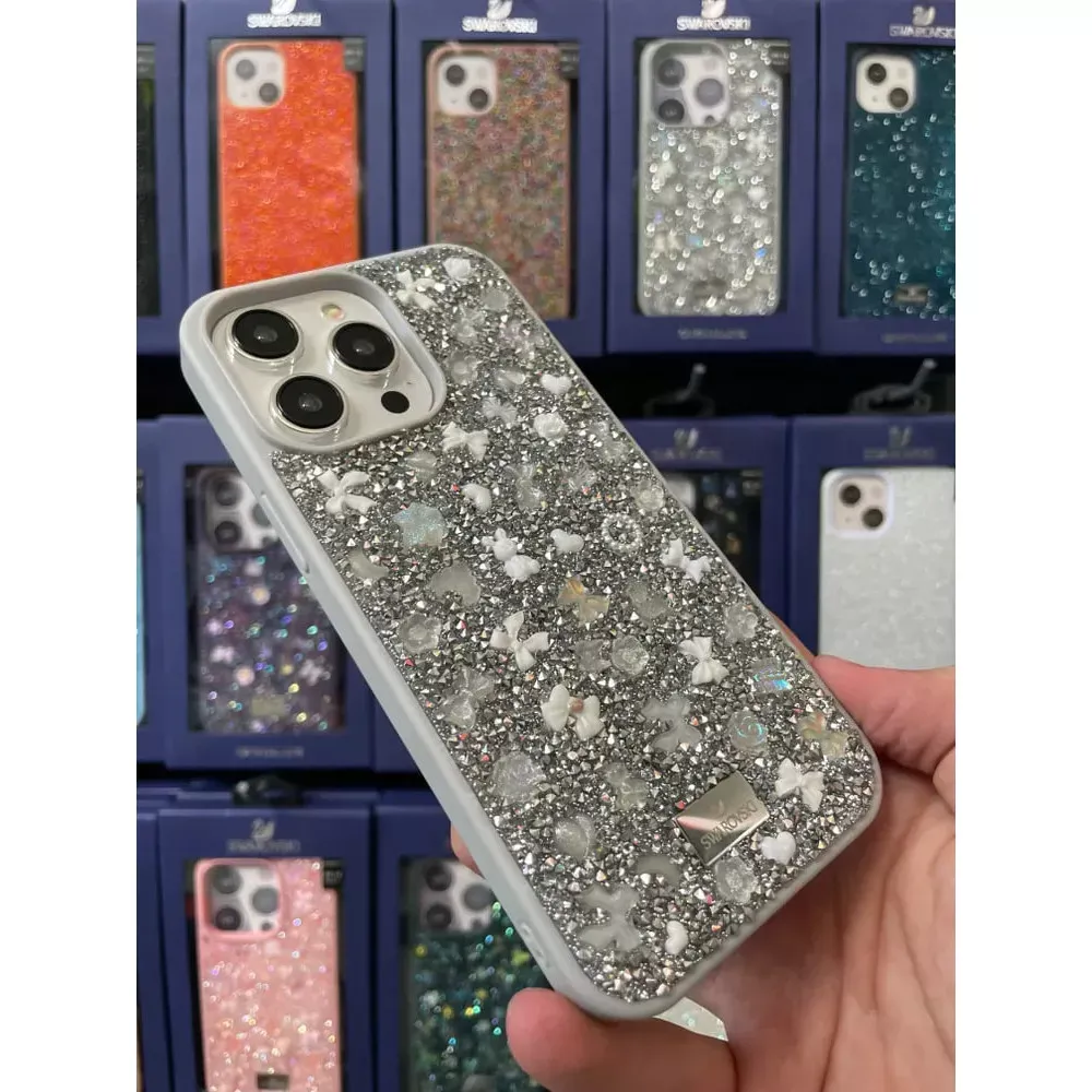 Bling World Swarovski TPU Case iPhone 15 Pro — White Titanium - фото 3