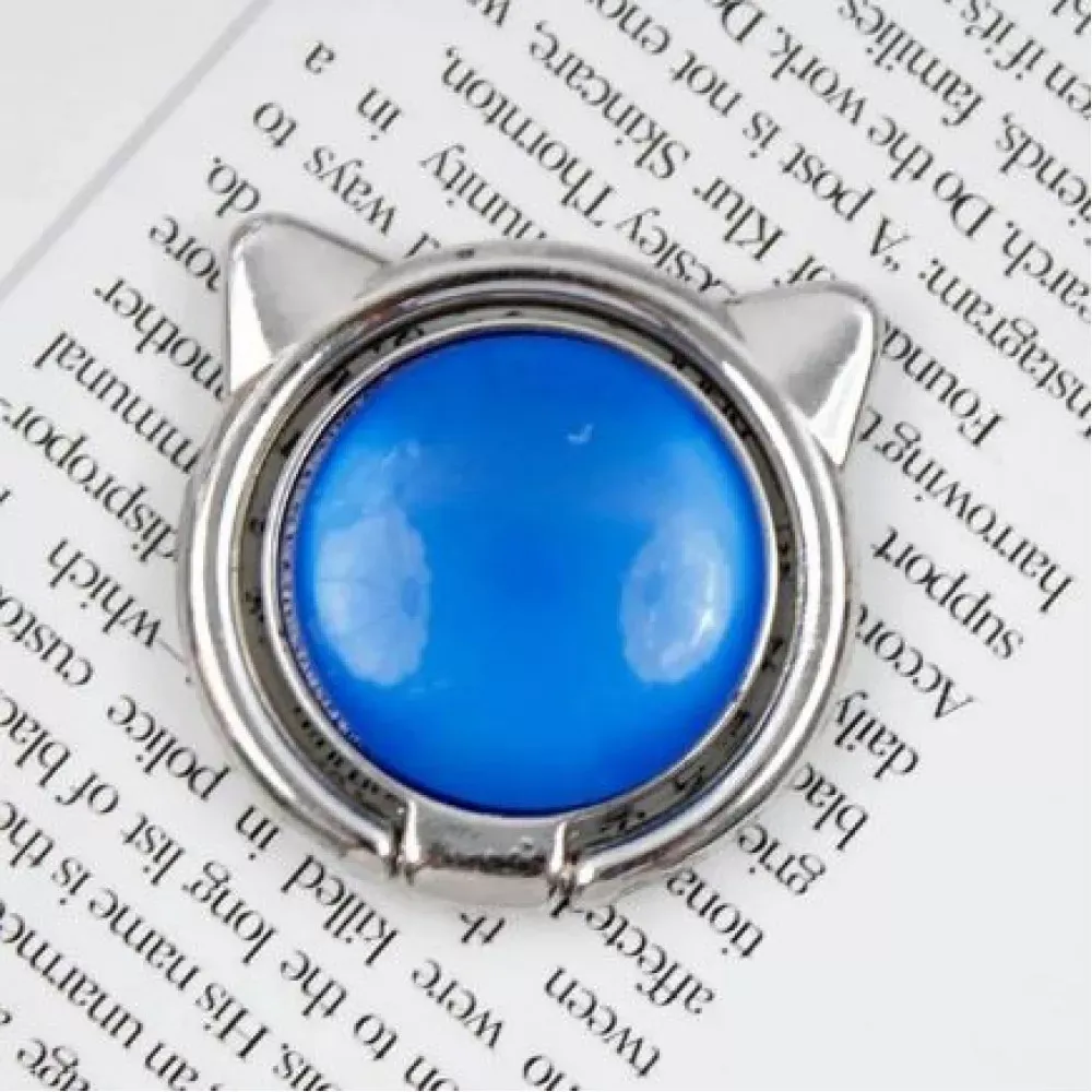 Кольцо держатель Cat Ear — Blue & Silver