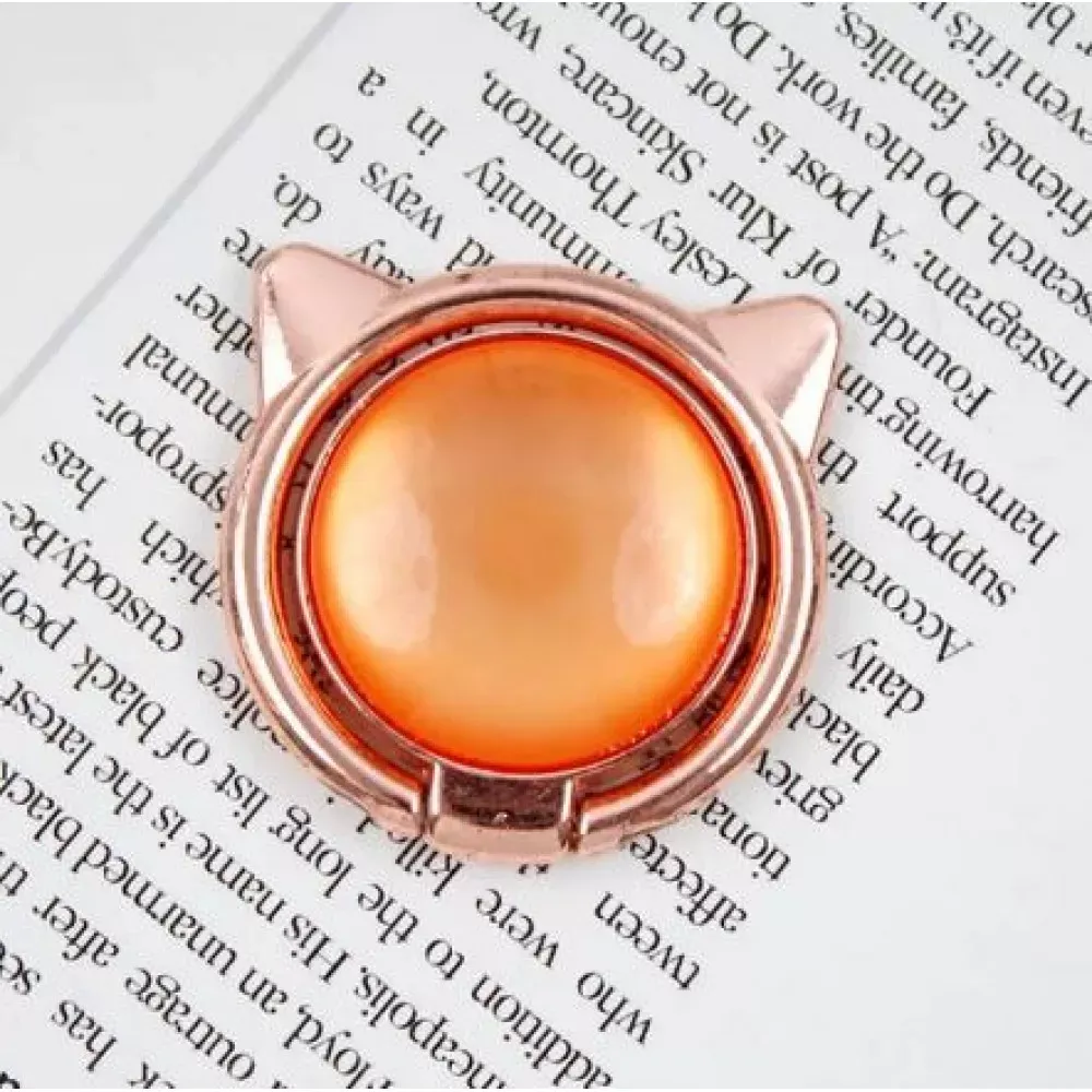 Кольцо держатель Cat Ear — Orange & Rose Gold