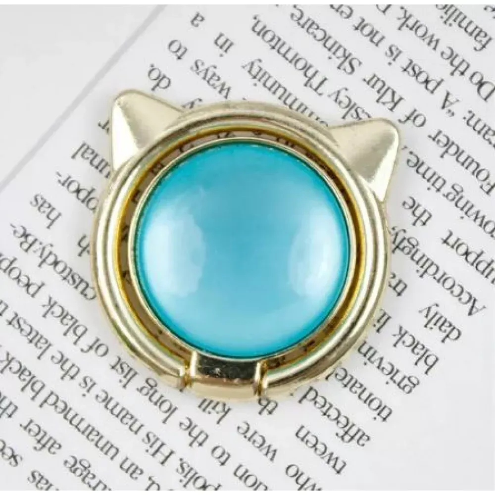 Кольцо держатель Cat Ear — Turquoise & Gold