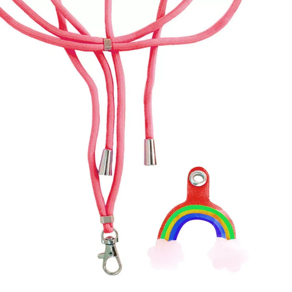 Шнурок на шею Rainbow — Neon Pink