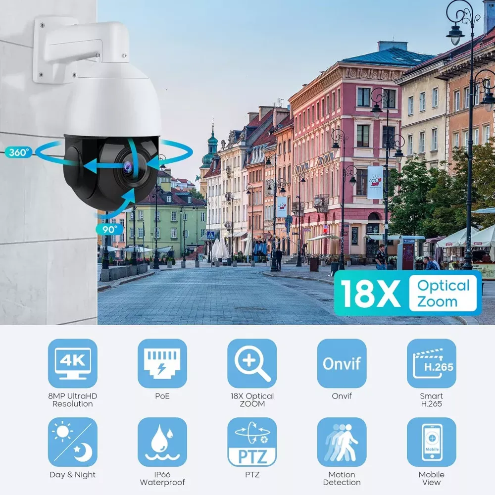 IP Camera 4MP HD-IP POE AI Smart PTZ - Model: PT-IP54F — фото 5