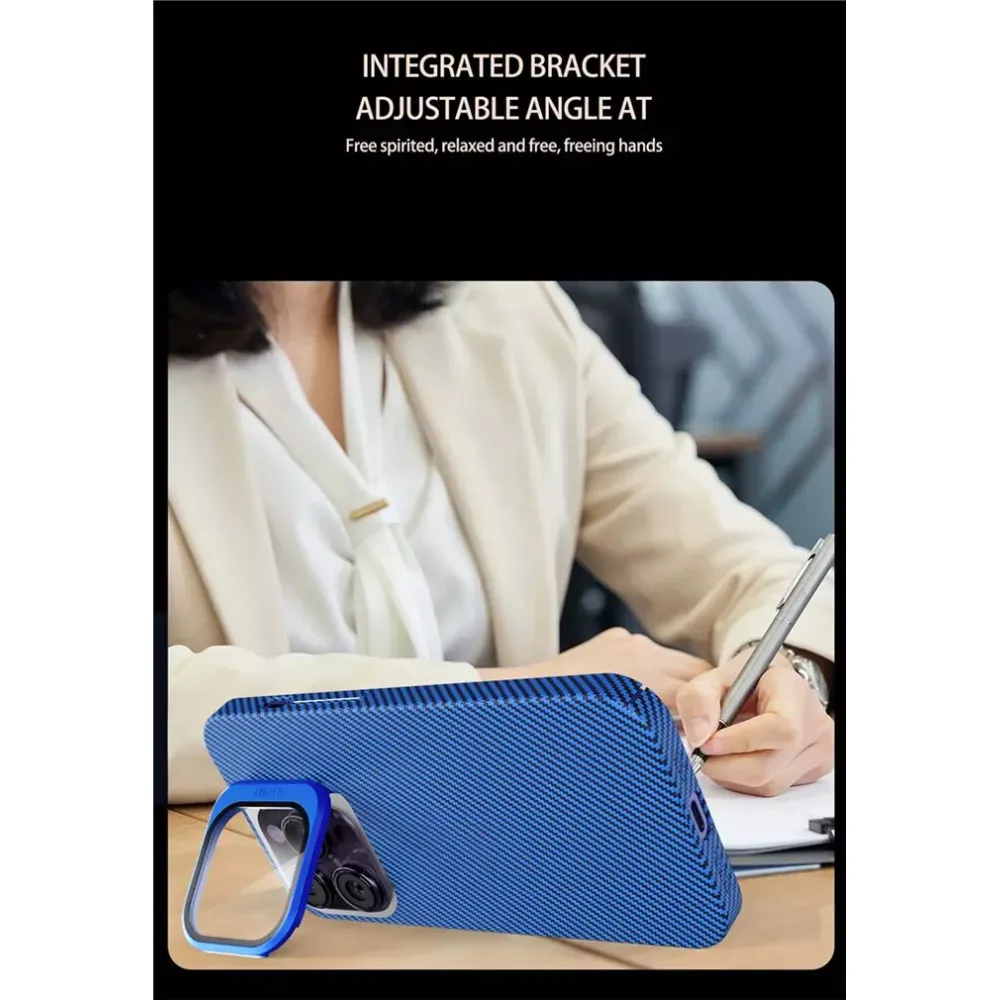 Camera Stand Carbon Case iPhone 12 ; 12 Pro — Deep Purple - фото 4