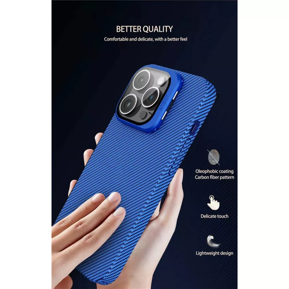 Camera Stand Carbon Case iPhone 12 ; 12 Pro — Deep Purple - фото 5