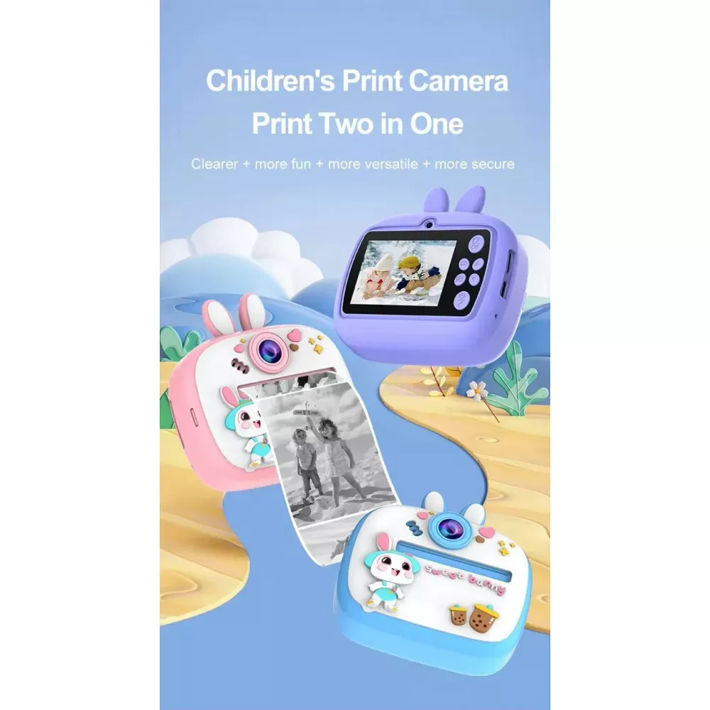 Фотоаппарат детский Print Camera AM-300 — Dino Green