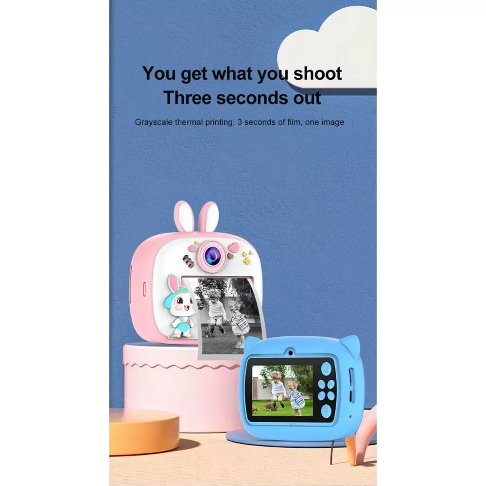 Фотоаппарат детский Print Camera AM-300 — Dino Green