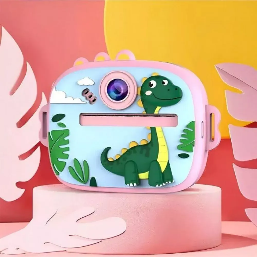 Фотоаппарат детский Print Camera AM-300 — Dino Pink — Различные