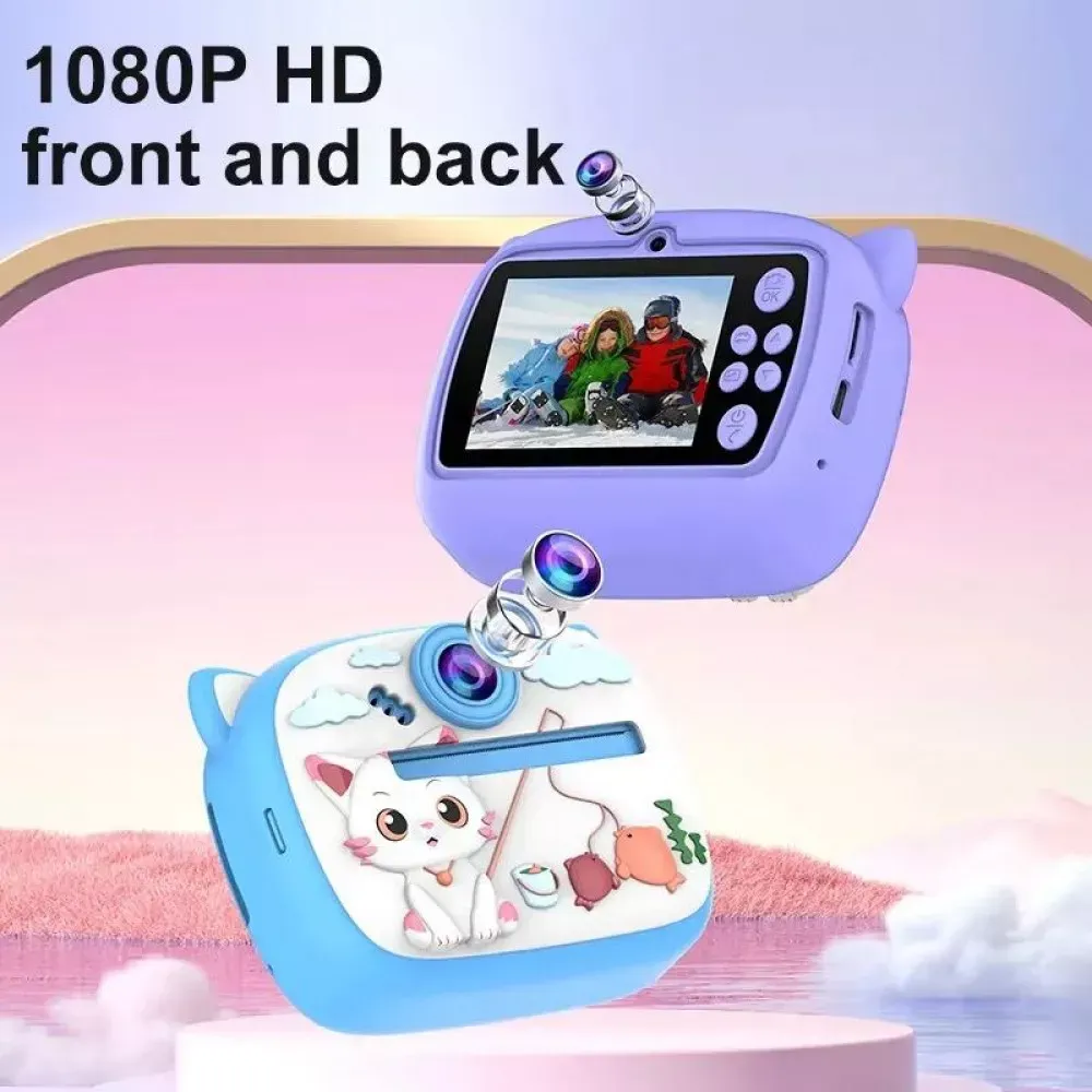 Фотоаппарат детский Print Camera AM-300 — Dino Pink