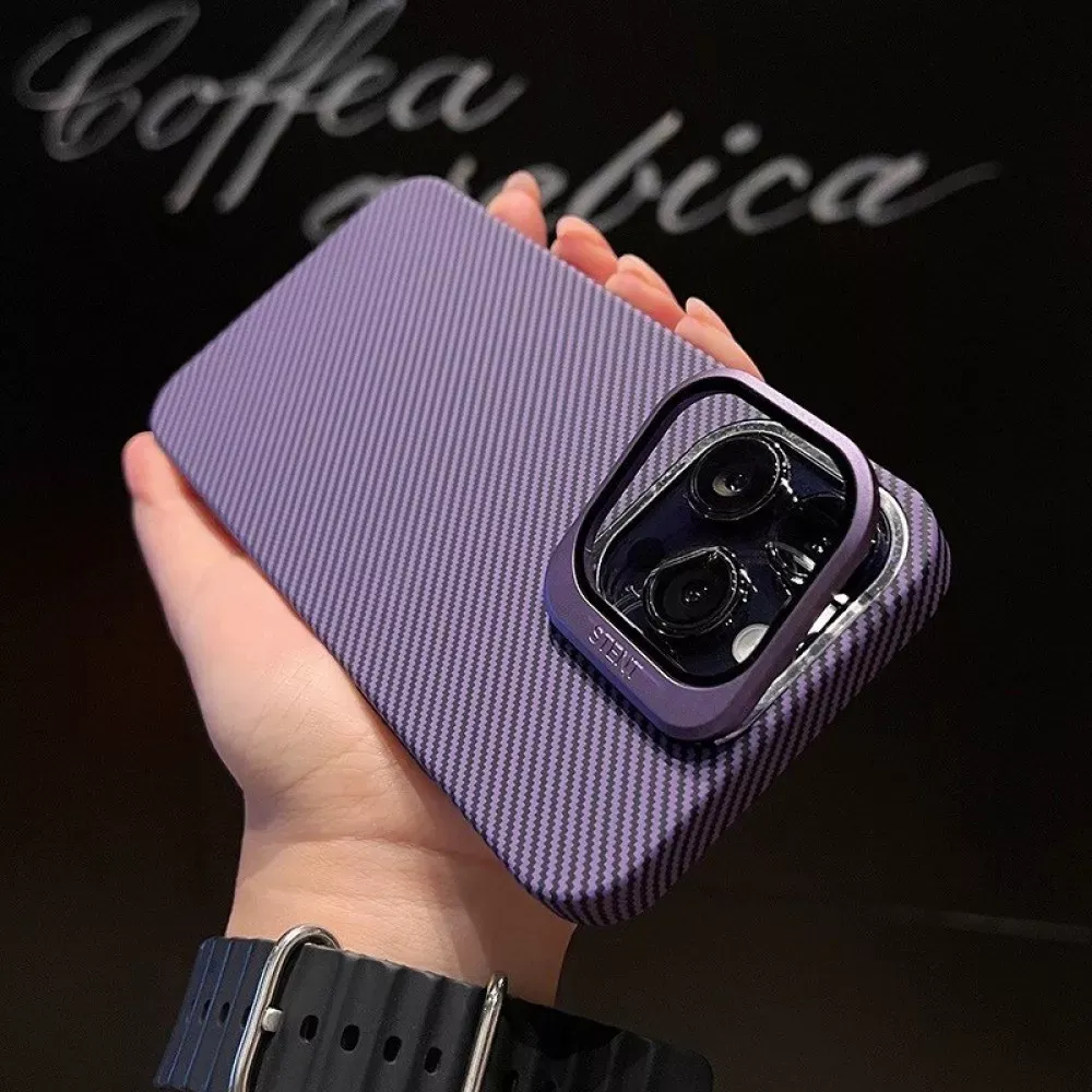 Camera Stand Carbon Case iPhone 15 — Deep Purple - фото 3