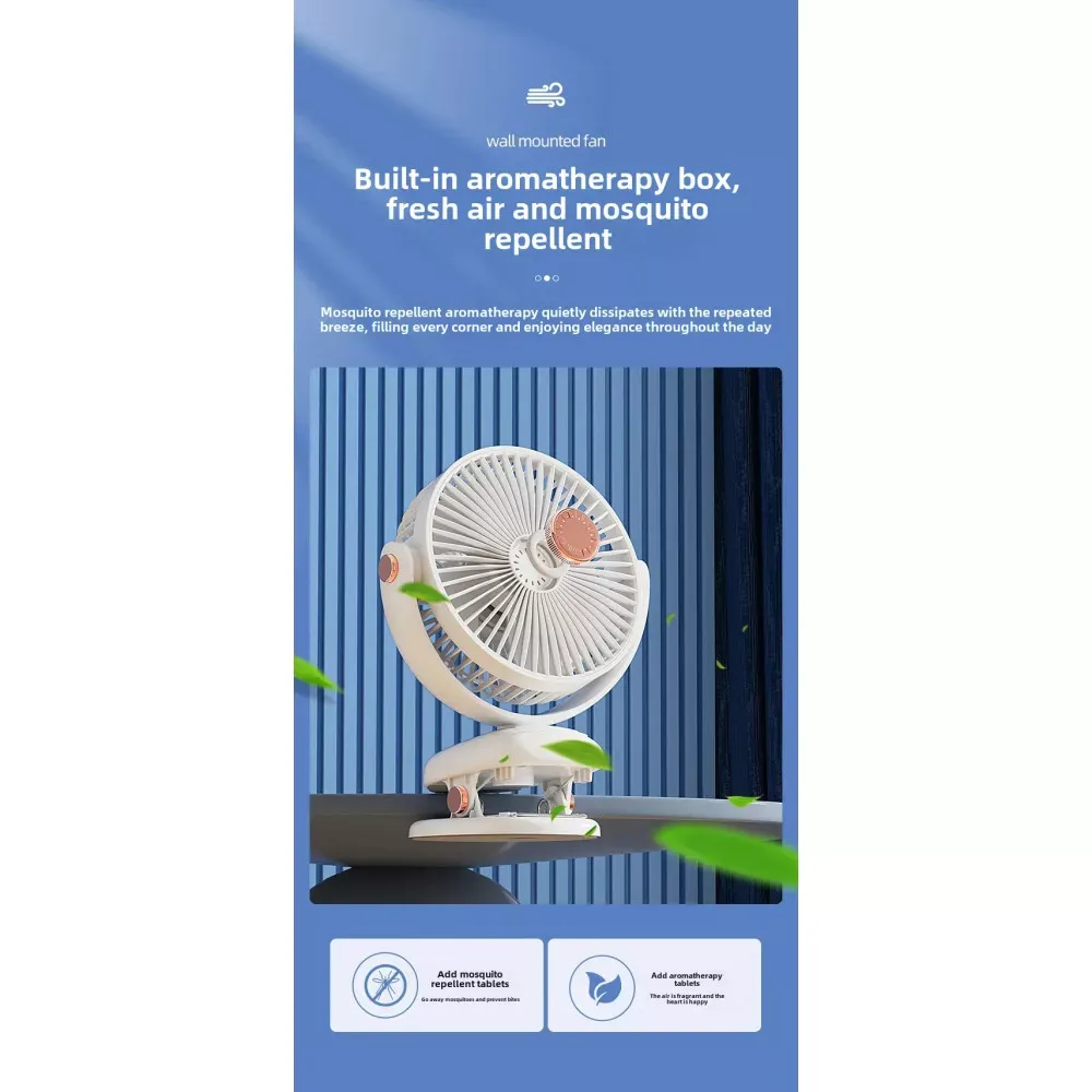 Портативный мини вентилятор M9 White — фото 5