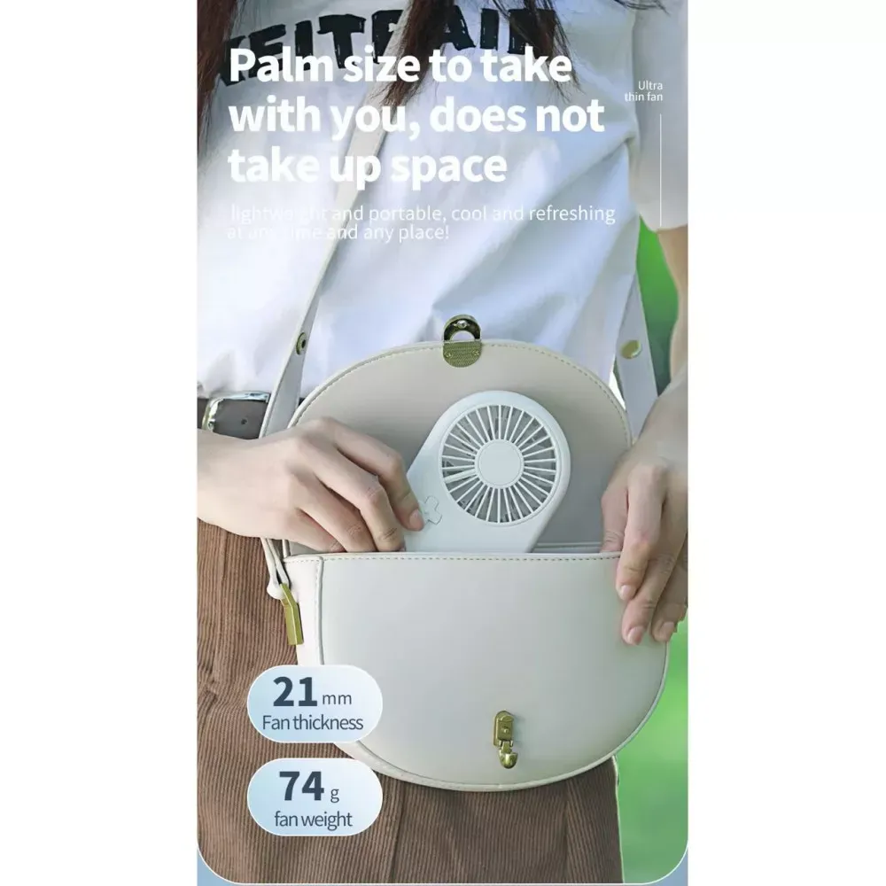 Портативный мини вентилятор N12-A - 800 mAh — White
