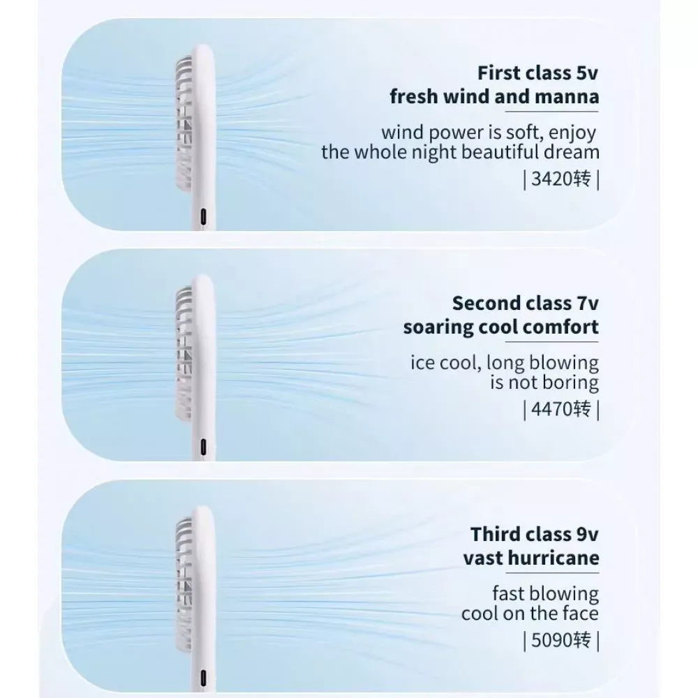 Портативный мини вентилятор N12-B - 800 mAh — White