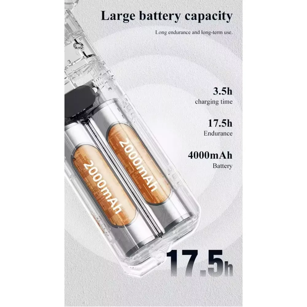 Портативный мини вентилятор RD10 - 4000 mAh — Grey — фото 8