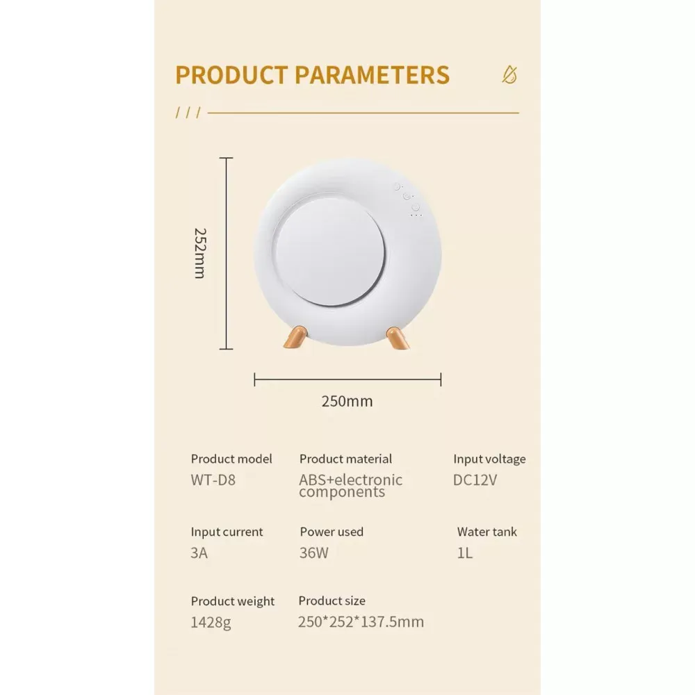 Портативный мини вентилятор WT-D8 — White