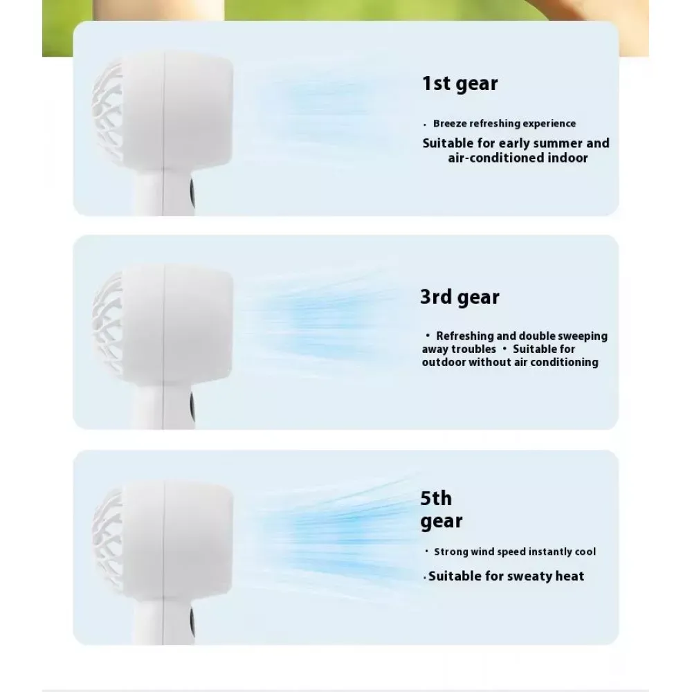 Портативный мини вентилятор WT-F08 White - 1200 mAh