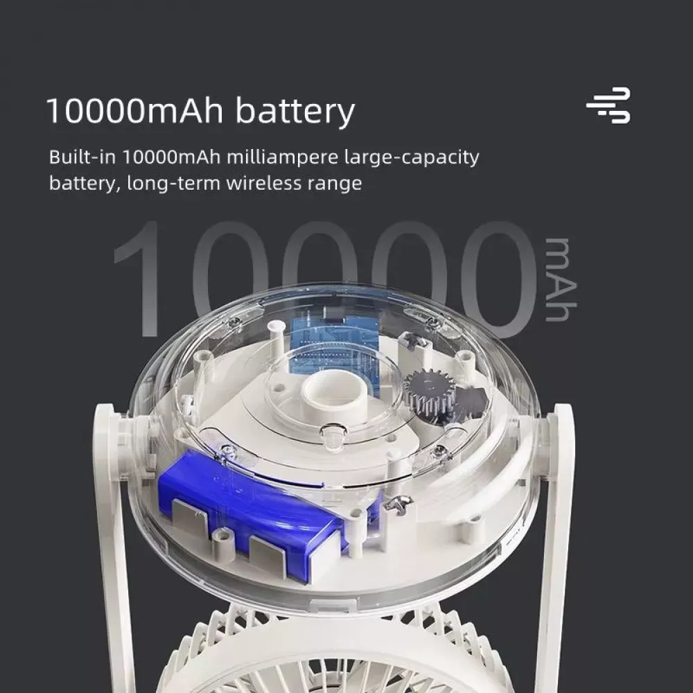 Портативный мини вентилятор WT-F62 - 10000 mAh — Green — фото 3