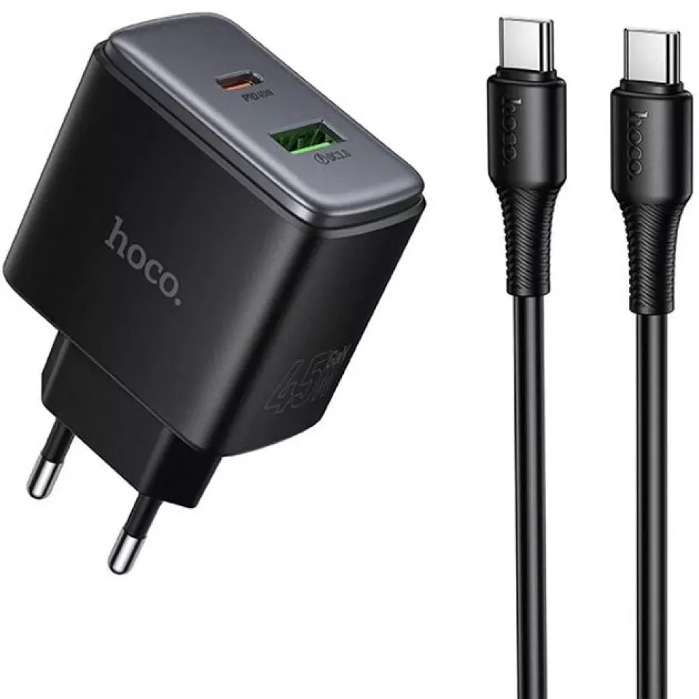 Home Charger 45W PD QC3.0 C to C Cable (1m) Hoco C158A — Hoco